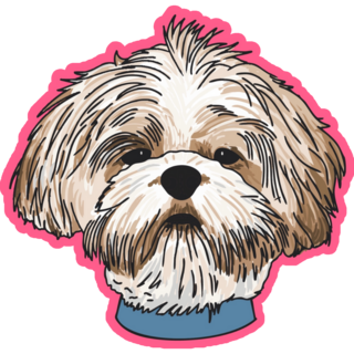 Shih Tzu Face Pink Sticker