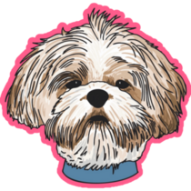 Shih Tzu Face Pink Sticker