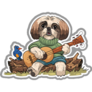 Shih Tzu Guitar Sticker 