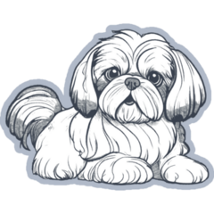 Shih Tzu Hand Drawn Sticker