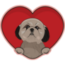 Shih Tzu Heart Sticker