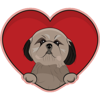 Shih Tzu Heart Sticker