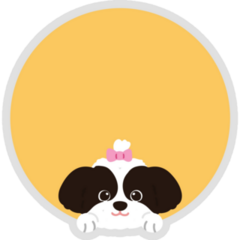 Shih Tzu In Circle Sticker