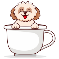 Shih Tzu In Cup Sticker