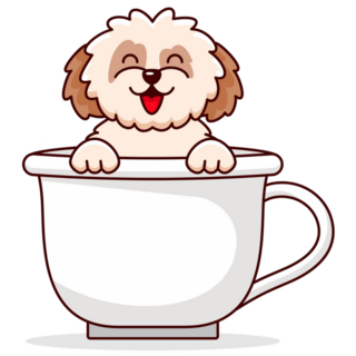 Shih Tzu In Cup Sticker
