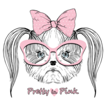 Shih Tzu In Pink Sticker