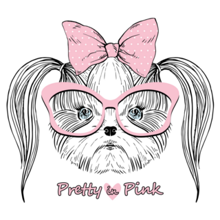 Shih Tzu In Pink Sticker