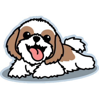 Shih Tzu On Blue Sticker