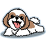 Shih Tzu On Blue Sticker