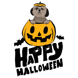 Shih Tzu Pumpkin Sticker