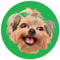 Shih Tzu Round Green Sticker