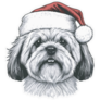 Shih Tzu Santa Hat Sticker