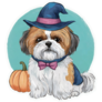 Shih Tzu Witch Sticker