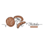 Shiitake Mushrooms One Line Art Drawing Sticker