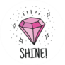 Shine! Gem Jeweler Illustration Sticker