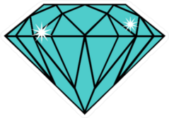 Shining Blue Diamond Sticker