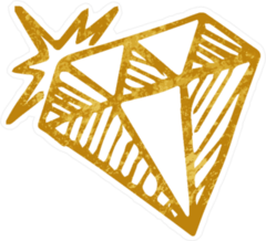 Shining Gold Outline Sticker