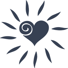 Shining Heart Sun With Swirl Sticker