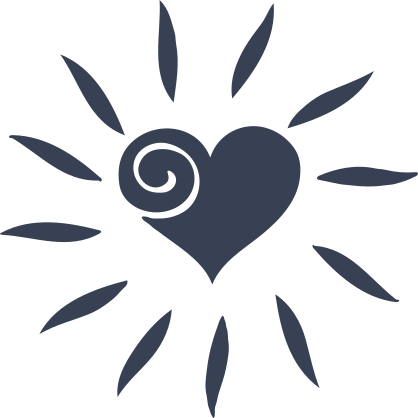 Shining Heart Sun With Swirl Sticker