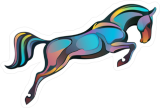 Shining Jumping Horse Sticker