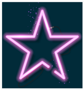 Shining Retro Neon Star Sticker