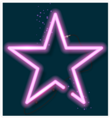 Shining Retro Neon Star Sticker