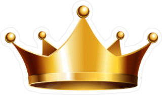 Shiny Gold Crown Sticker