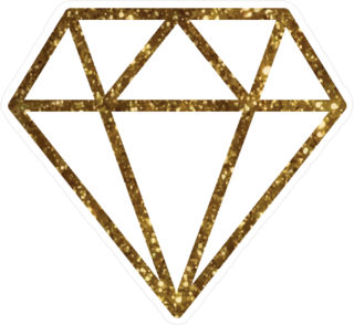 Shiny Gold Diamond Outline Sticker