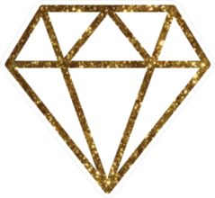 Shiny Gold Diamond Outline Sticker