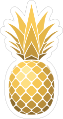 Shiny Golden Pineapple Sticker
