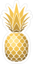 Shiny Golden Pineapple Sticker