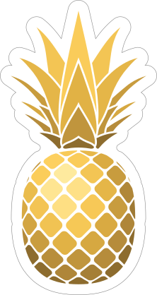 Shiny Golden Pineapple Sticker
