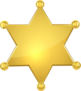 Shiny Golden Sheriff Star Sticker