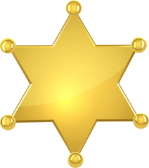 Shiny Golden Sheriff Star Sticker