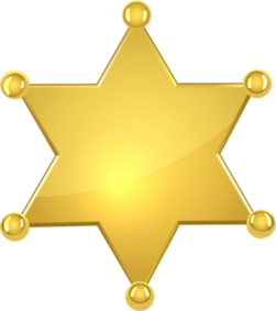 Shiny Golden Sheriff Star Sticker