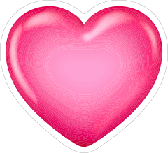 Shiny Pink 3D Heart Sticker