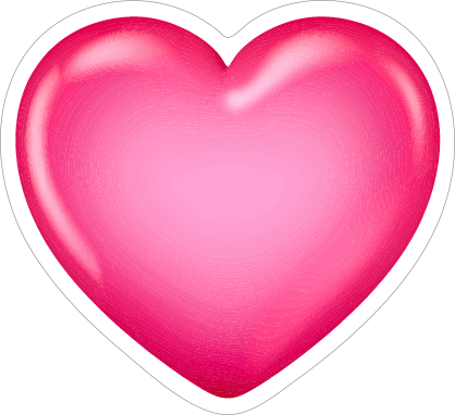 Shiny Pink 3D Heart Sticker