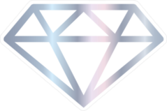 Shiny Silver Outline Diamond Sticker