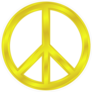 Shiny Yellow Peace Sign Sticker