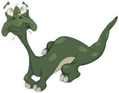Shocked Little Green Cartoon Lizard Sticker