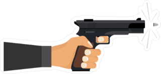 Shooting a Gun Sticker