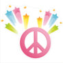 Shooting Star Peace Sign Sticker