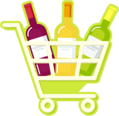 Shopping Cart Full Of Wine Sticker