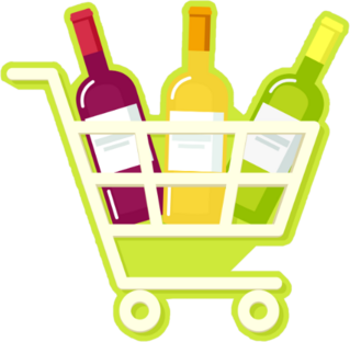 Shopping Cart Full Of Wine Sticker