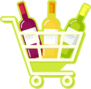 Shopping Cart Full Of Wine Sticker