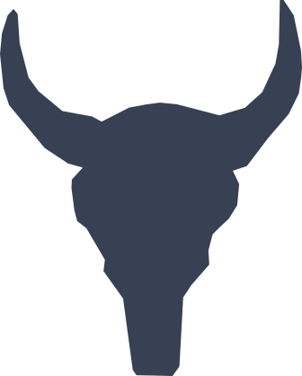 Short Bull Cow Horns Skull Sticker