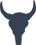 Short Bull Cow Horns Skull Sticker
