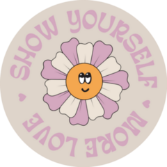 Show Yourself More Love Positive 70s Sticker