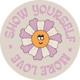 Show Yourself More Love Positive 70s Sticker