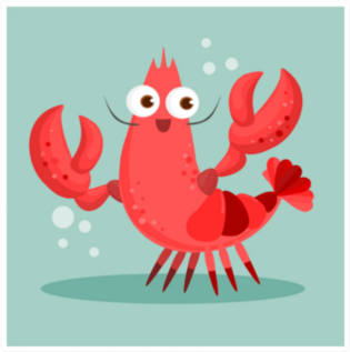 Shrimp Cartoon Sticker